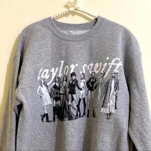 taylor swift folklore era eras gray grey pullover crewneck sweatshirt medium M